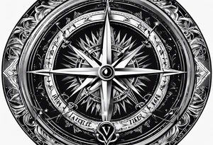 guy faux compass. Slashed lettering long fencing swords for arrows tattoo idea