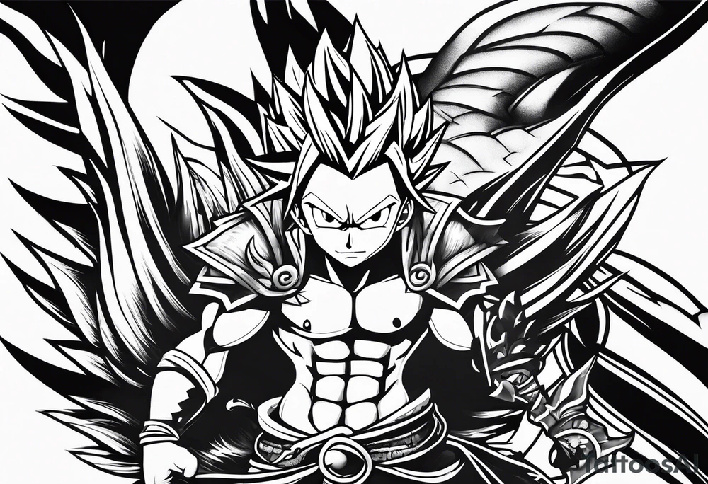 The anime show Fairy tail logo but as a fairy with a tail tattoo idea