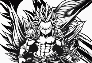 The anime show Fairy tail logo but as a fairy with a tail tattoo idea