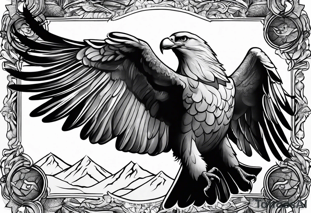 Dove and Eagle tattoo idea