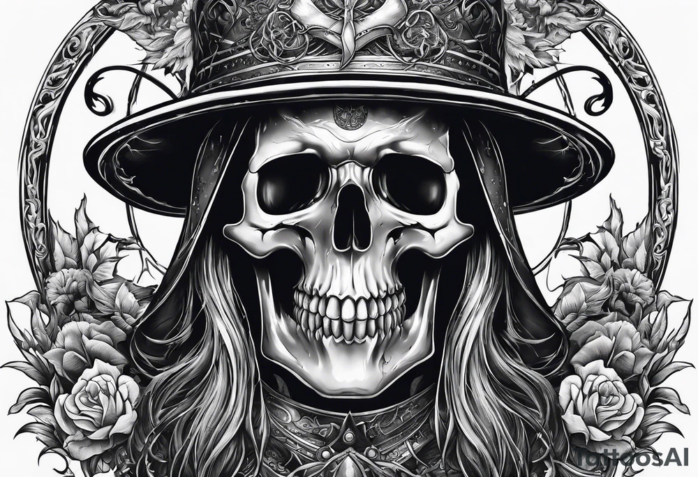 necromancer with Scythe tattoo idea