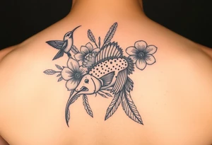Exotic birds, Exotic flowers, Coy fish, a symbol of strength, a symbol of redemption, & with feathers tattoo idea