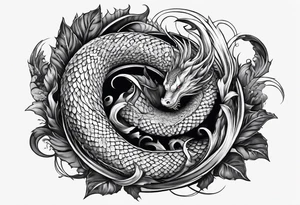 Jörmungandr wrapping around a leg tattoo idea