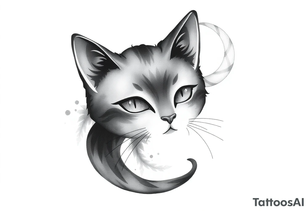 Adorable luna cat tattoo idea