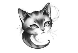 Adorable luna cat tattoo idea