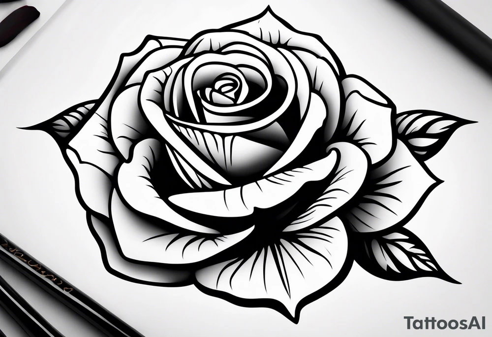 small rose flower tattoo idea