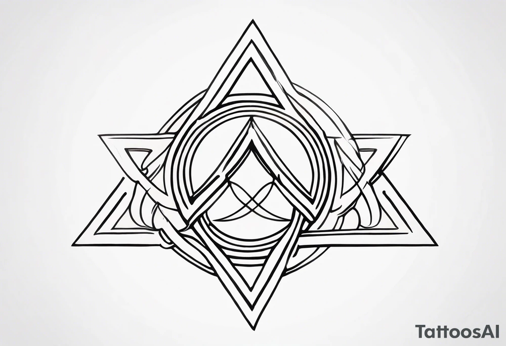 Ancient greek omega trinity symbol tattoo idea