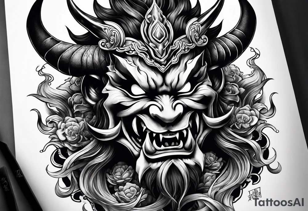 Japanese Demon tattoo idea