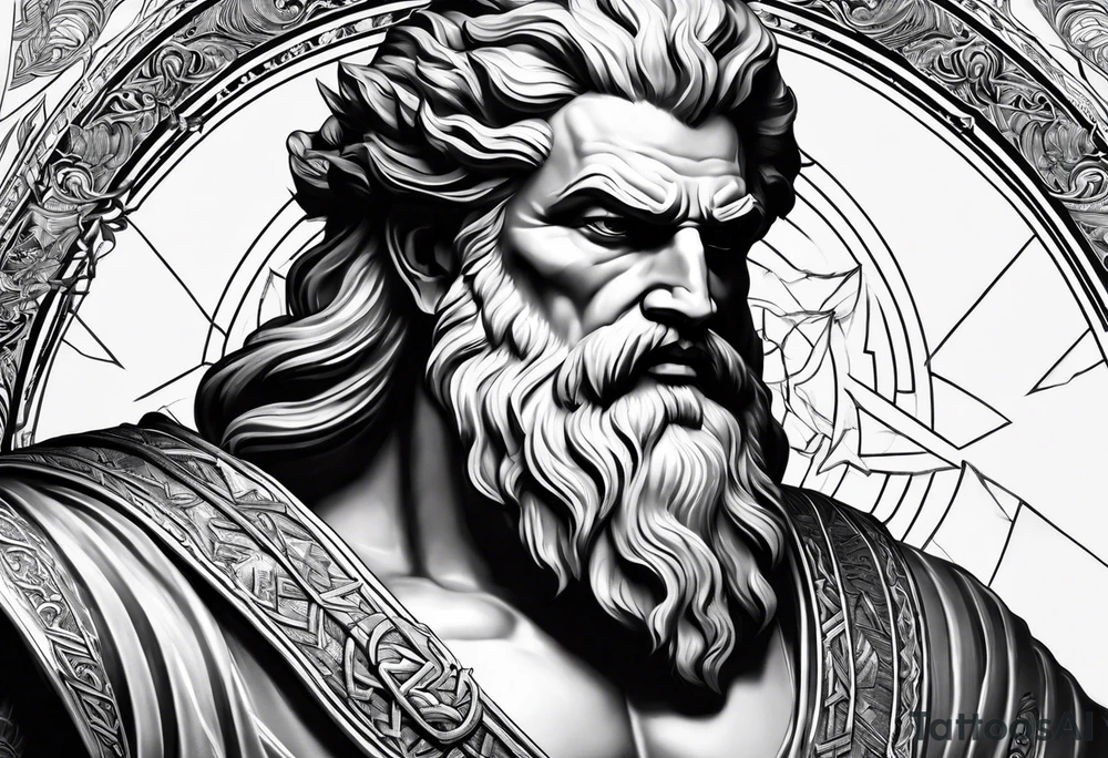 zeus with lightning tattoo idea