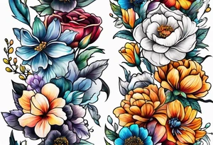 Mix of flowers tattoo idea