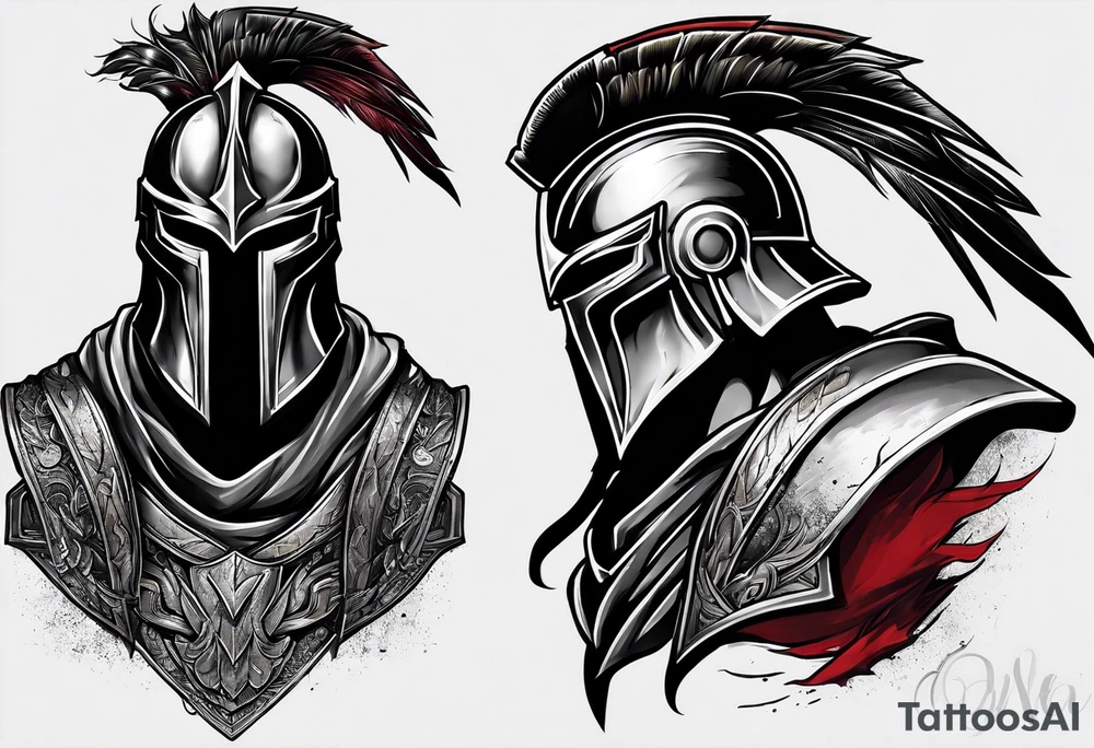 Spartan faceless warrior like the movie 300 tattoo idea