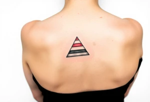 A small tattoo on my wrist to represent my lesbian identity, but in a subtle way. Fine line, minimalistic of watercolour? A triangle and add the colours of the lesbian flag tattoo idea