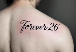 forever 26 in scripted writing small tattoo on arm tattoo idea