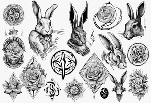 Schlange und Hase tattoo idea