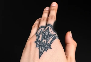 "In God's Hand" dope background tattoo idea