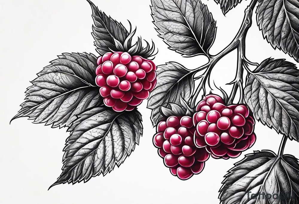 a single long raspberry branch that is growing downwards and skinny in width tattoo idea a single long raspberry branch that is growing downwards and skinny in width tattoo idea