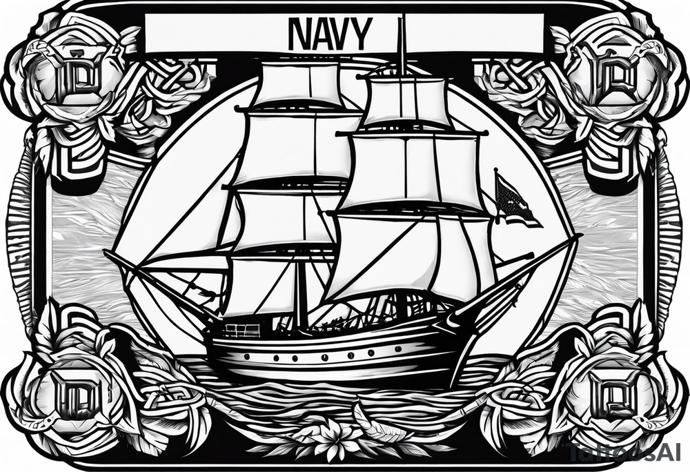 NAvy theme with DDG 51, tomahawk misslies, the FC rating badge, and crossed cannons tattoo idea