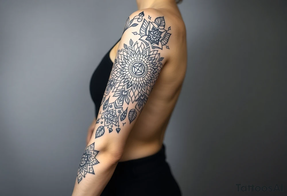 bold line shamanstyle tattoo idea
