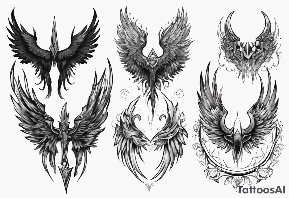 mystical dark wings tattoo idea