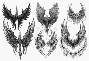 mystical dark wings tattoo idea
