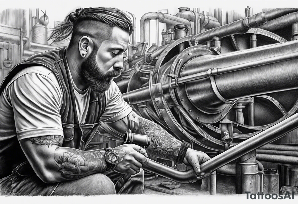 pipe layer, work hard, tattoo idea