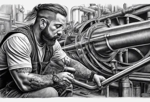 pipe layer, work hard, tattoo idea
