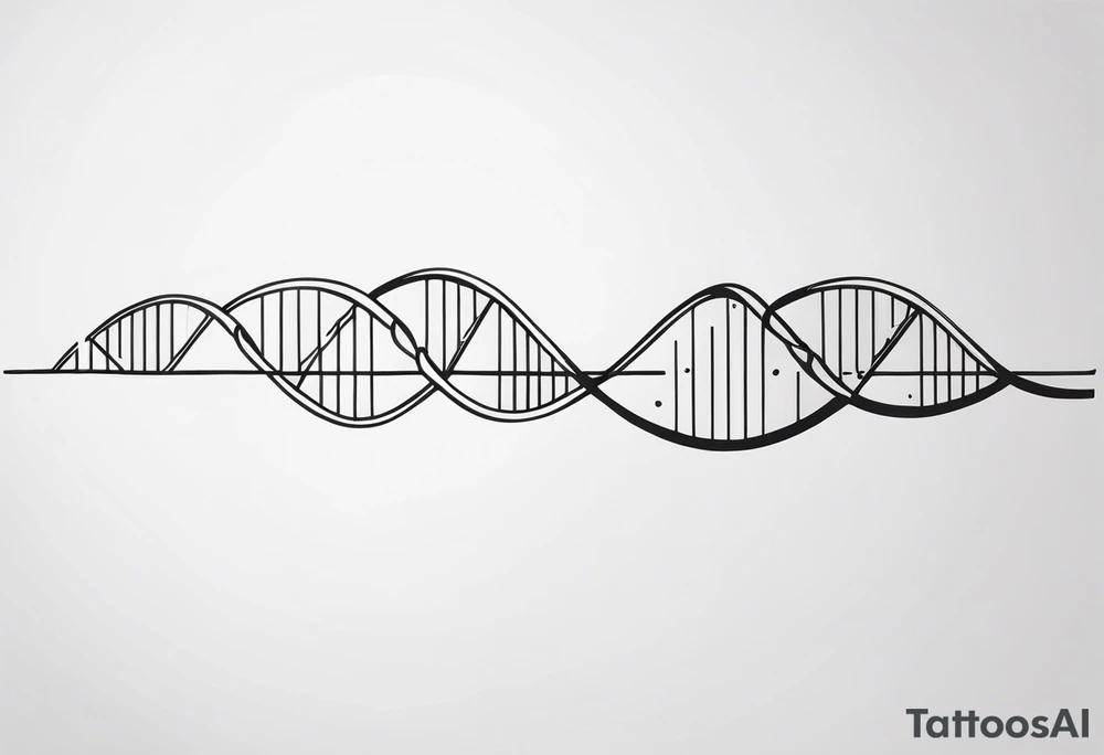 minimalist line drawing of dna tattoo idea