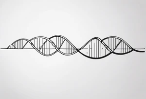 minimalist line drawing of dna tattoo idea