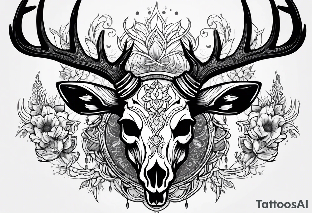 deer skull tattoo idea