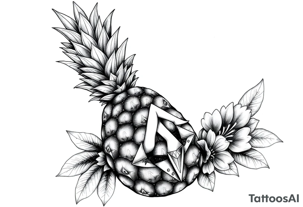 Pineapple Pubic crown diamond vagina and anus tattoo idea