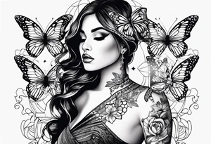 Sexy tattooed women butterfly svg tattoo idea
