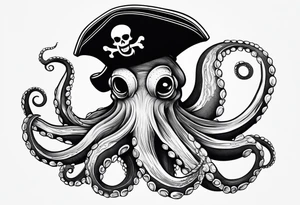 octopus wearing a pirate hat tattoo idea