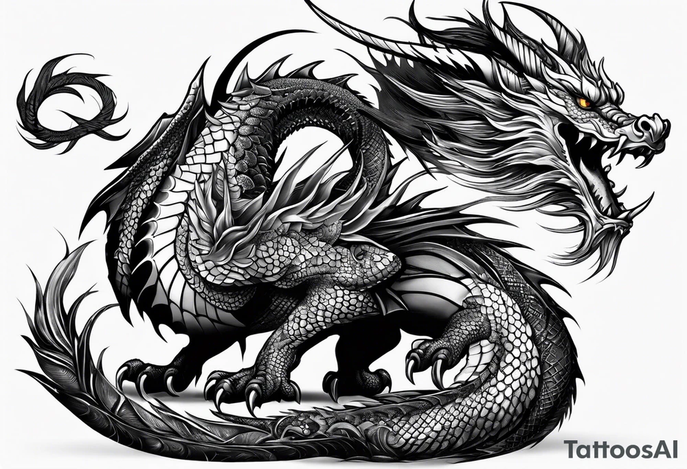 Dragon full body tattoo idea