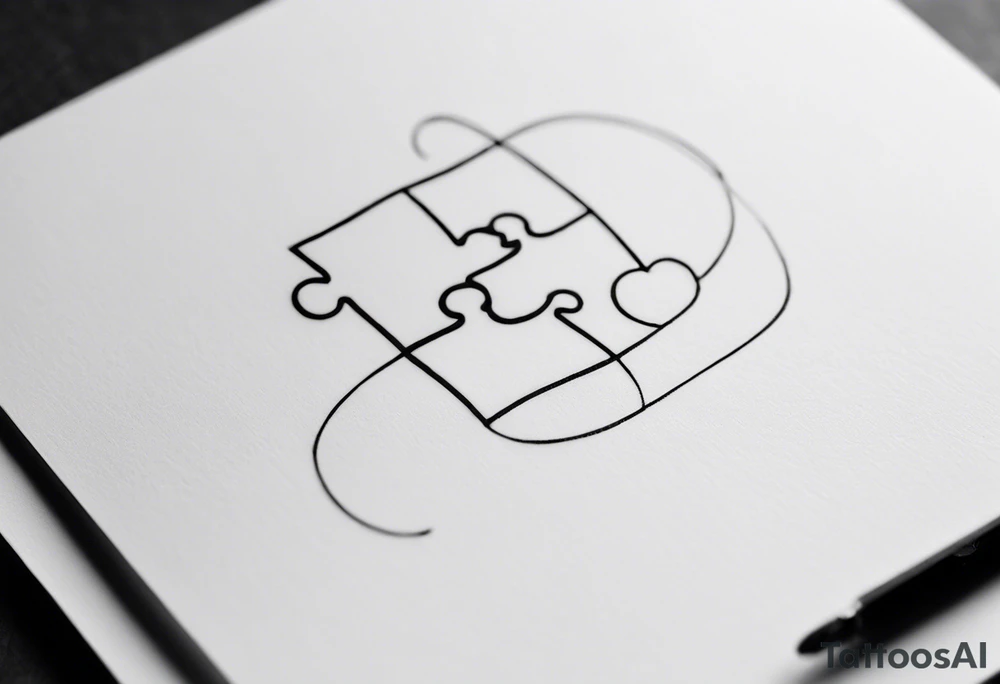 small, delicate tattoo in memory of my sister. fine lines. We used to do puzzle together so I want one puzzle piece.  I want to include her handwritten message I have that says "to my favorite sister" tattoo idea