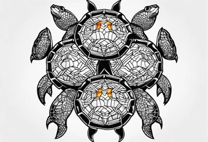 Four turtles tattoo idea