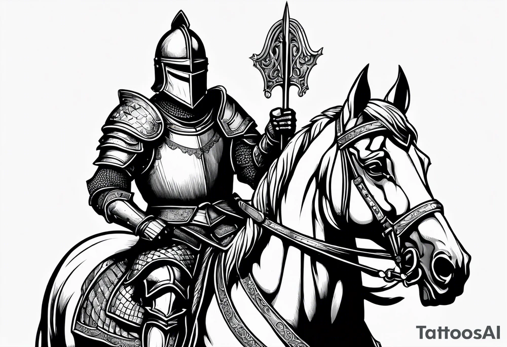 knight with heavy armor tattoo idea