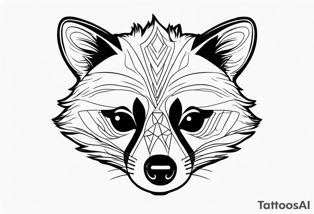 Cute raccoon with a mask tattoo idea