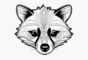 Cute raccoon with a mask tattoo idea