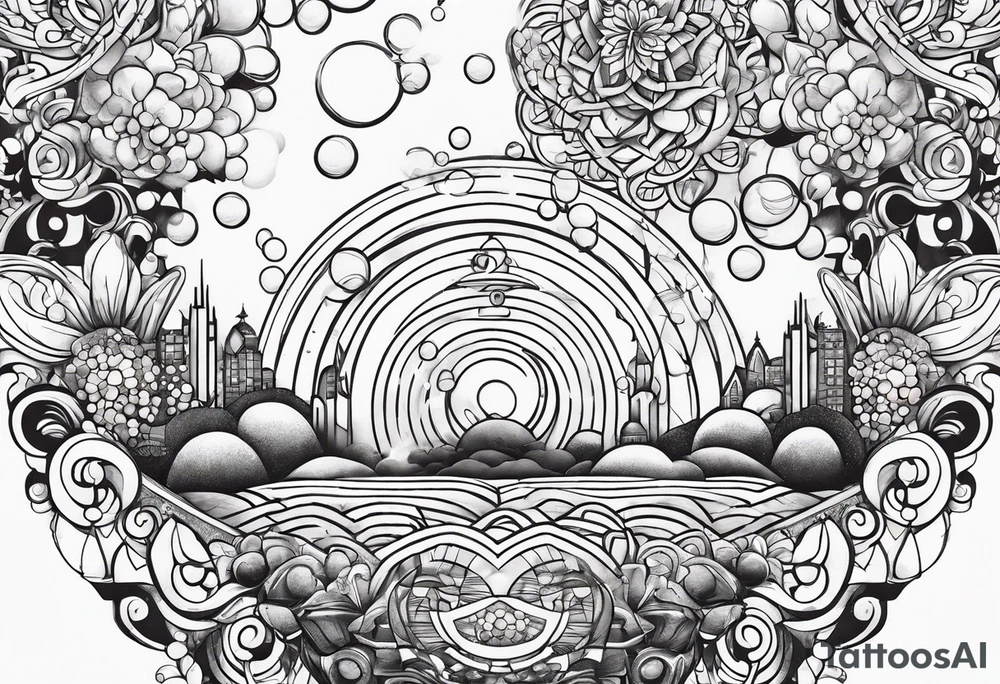 Meditation and bubbles tattoo idea