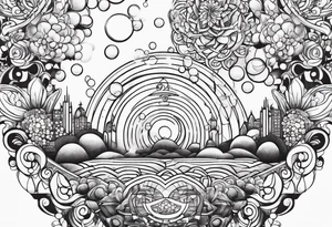 Meditation and bubbles tattoo idea