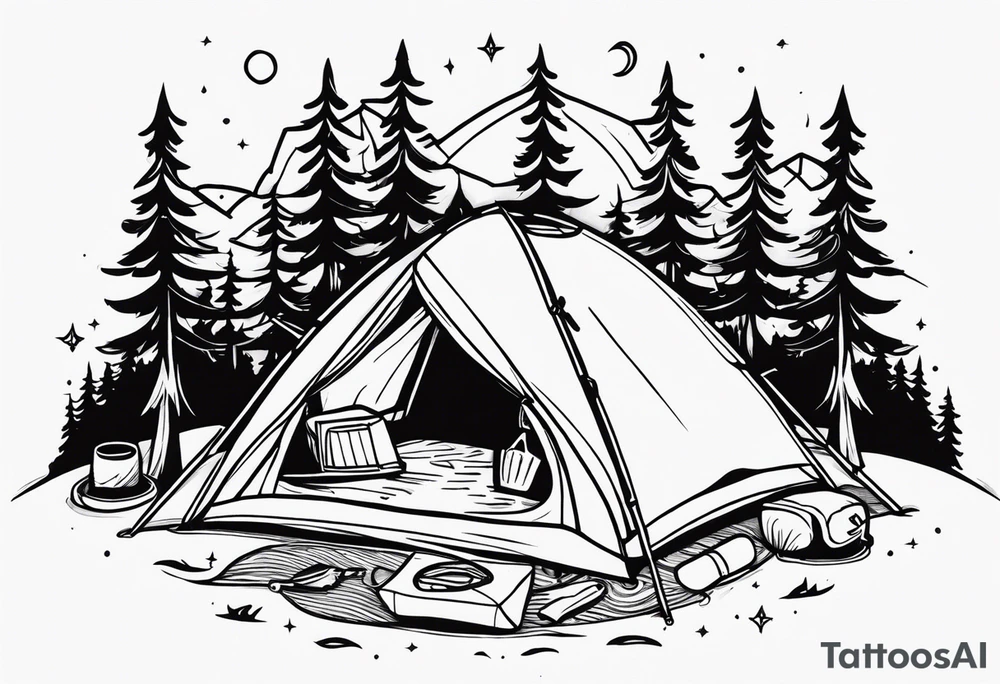 camping tattoo idea