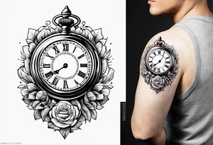 pocket watch with the saying "Time waits for no one..." tattoo idea