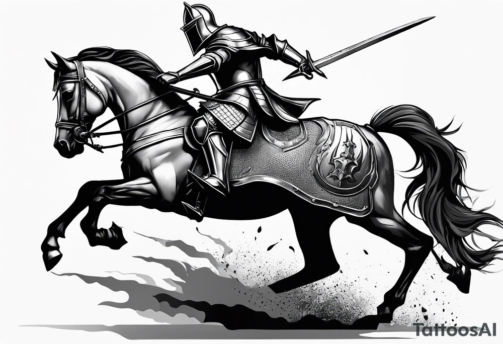 knight in battle tattoo idea