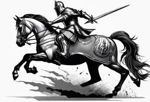 knight in battle tattoo idea