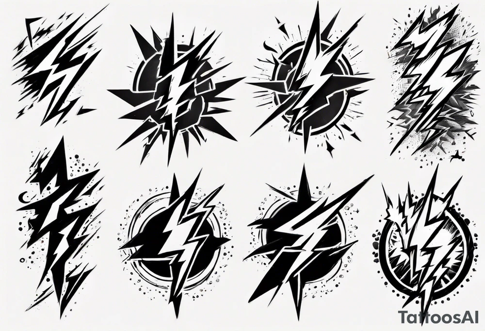 Multiple lightning strikes tattoo idea