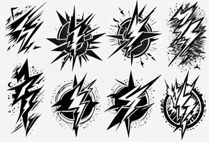 Multiple lightning strikes tattoo idea