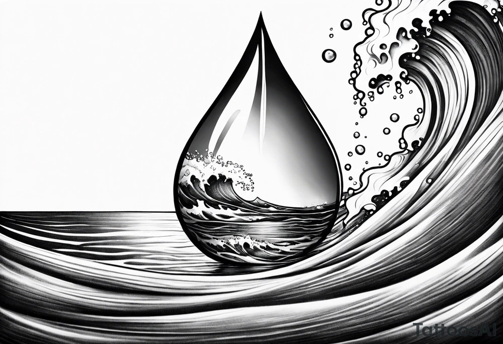 water drop falling into ocean tattoo idea