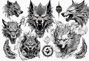 gengi and fenrir collage tattoo idea