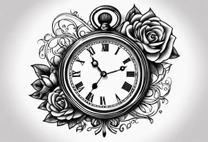 old time pocket watch with the saying "Time waits for no one..." tattoo idea