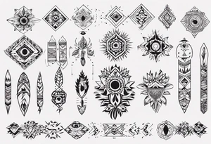 Minimalist Ornemental traditional henne indian tattoo idea